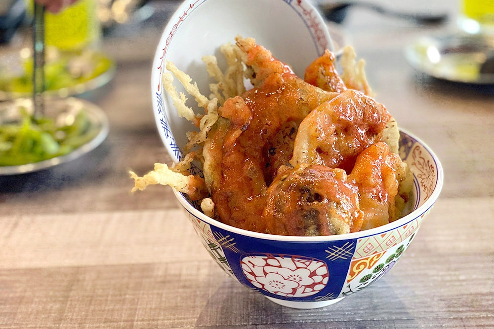 Donburi topped with tempura at Yumeji - Tempura x Yakitori. — Pictures by CK Lim
