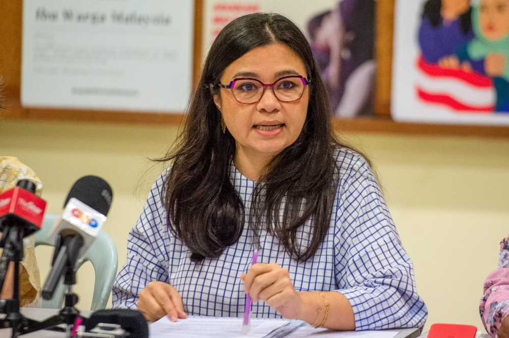 Family Frontiers president Suriani Kempe during a press conference in Kuala Lumpur June 19, 2024. — Picture by Shafwan Zaidon