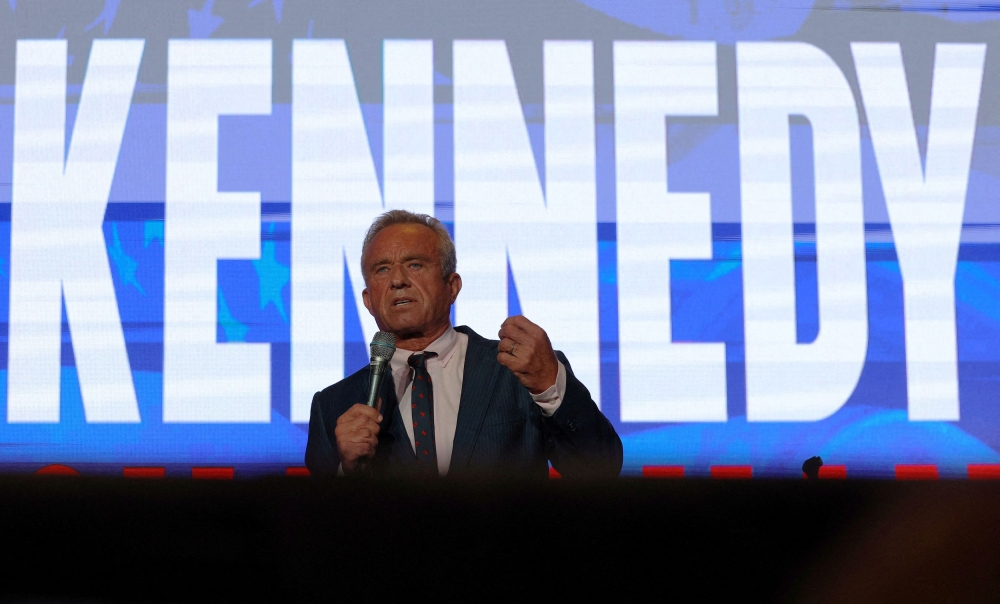 Independent US presidential candidate Robert F. Kennedy Jr is unlikely to participate in 2024’s first US presidential debate after missing a deadline to meet criteria set by hosting news organisation CNN. — Reuters pic