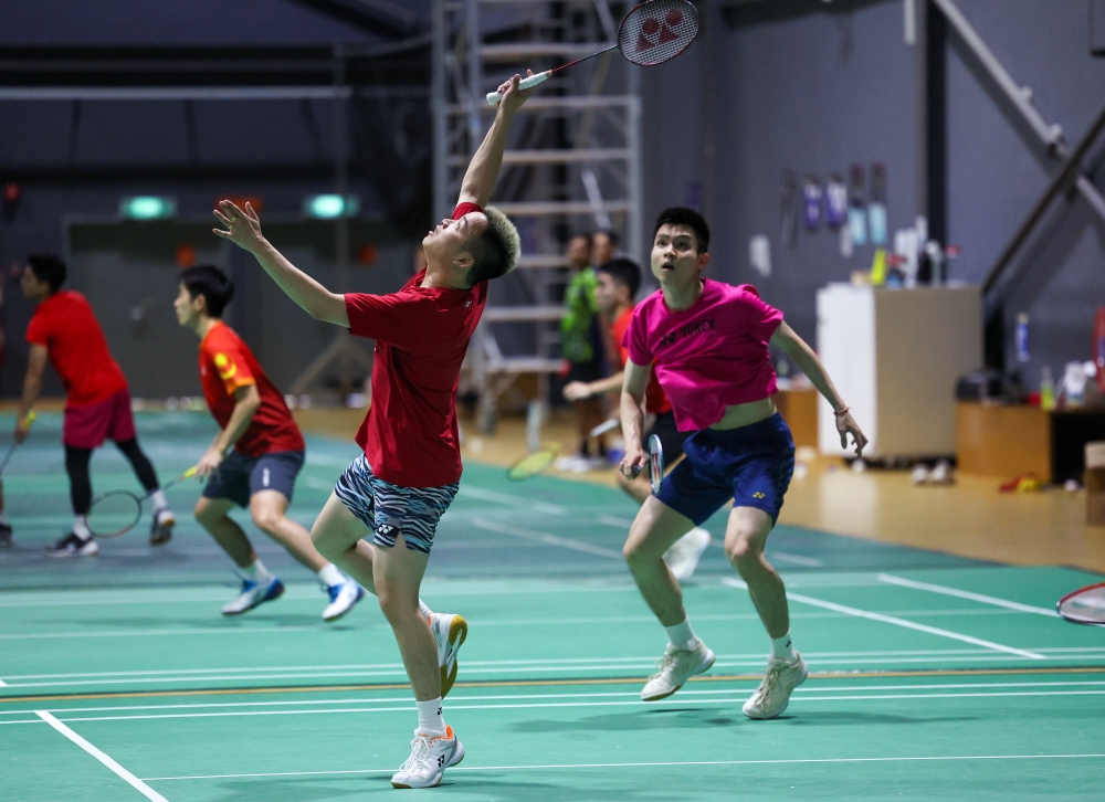 Men’s doubles players Aaron Chia and Soh Wooi Yik during training at the ABM in Bukit Kiara, June 20, 2024. — Bernama pic 