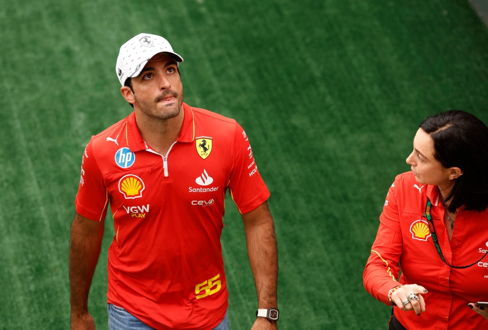 Ferrari’s Carlos Sainz Jr ahead of the Spanish Grand Prix at the Circuit de Barcelona-Catalunya, Barcelona, June 20, 2024. — Reuters pic 