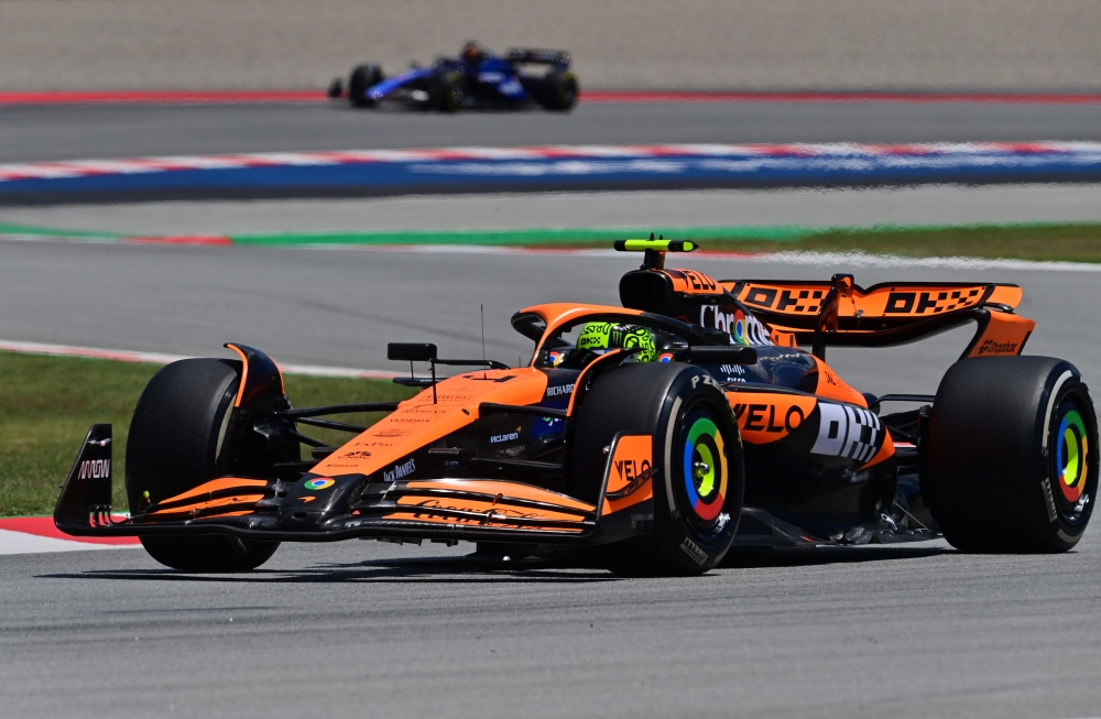 McLaren’s British driver Lando Norris takes part in the first practice session at the Circuit de Catalunya on June 21, 2024 in Montmelo, on the outskirts of Barcelona, ahead of the Spanish Formula One Grand Prix. — AFP pic 