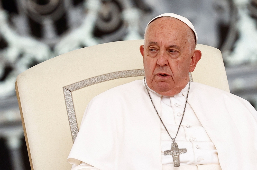 File photo of Pope Francis attending the weekly general audience at Saint Peter's Square at the Vatican, June 19, 2024. — Reuters pic