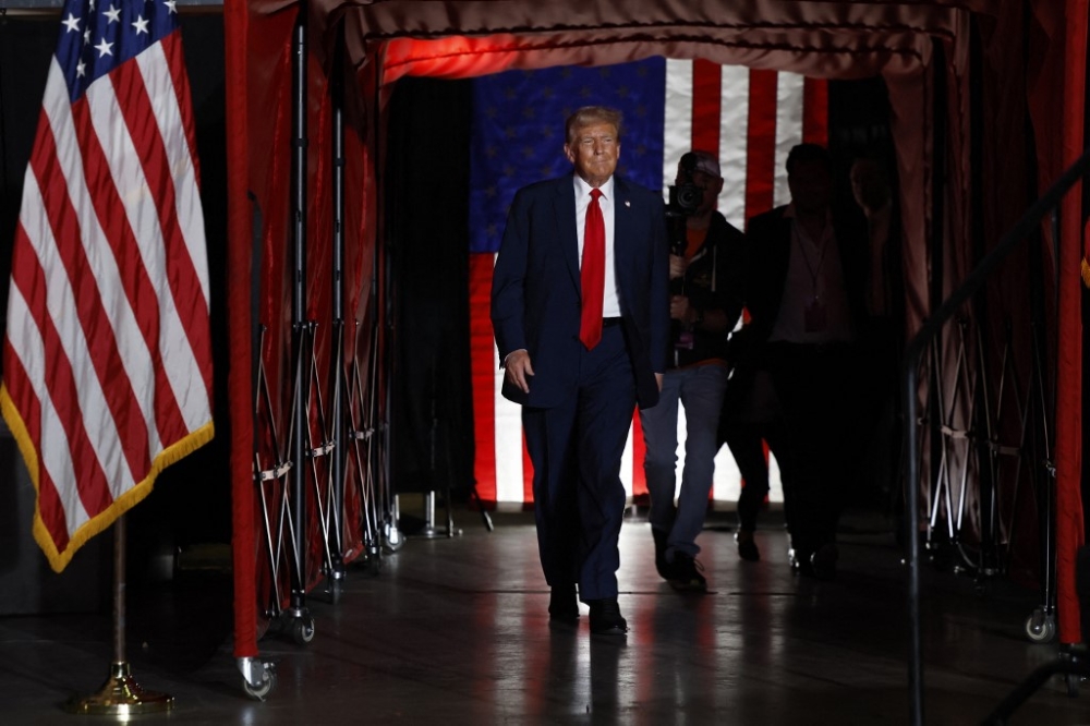 Republican presidential candidate, former US President Donald Trump arrives to a campaign rally at the Liacouras Center on June 22, 2024 in Philadelphia, Pennsylvania. Earlier today Trump delivered remarks at the Faith and Freedom Road to Majority conference in Washington DC. — Getty Images via AFP