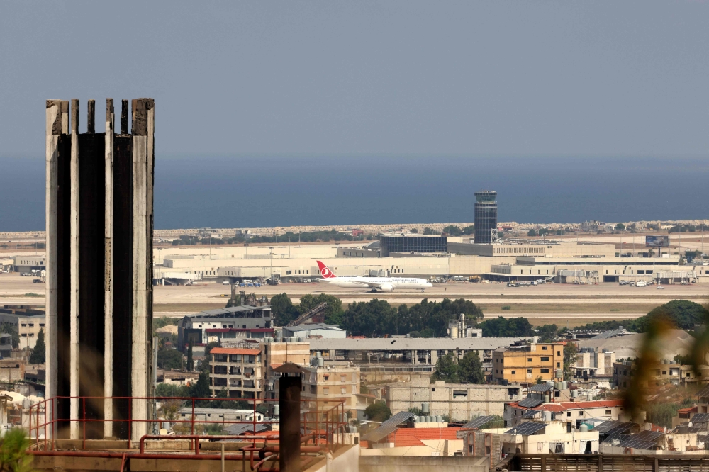 A Turkish Airlines aircraft is pictured at Beirut international airport on June 21, 2024. — AFP pic