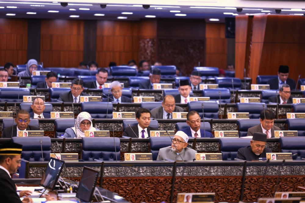 Opposition bloc MPs present at the Parliament sitting, in Kuala Lumpur June 24, 2024. — Bernama pic
