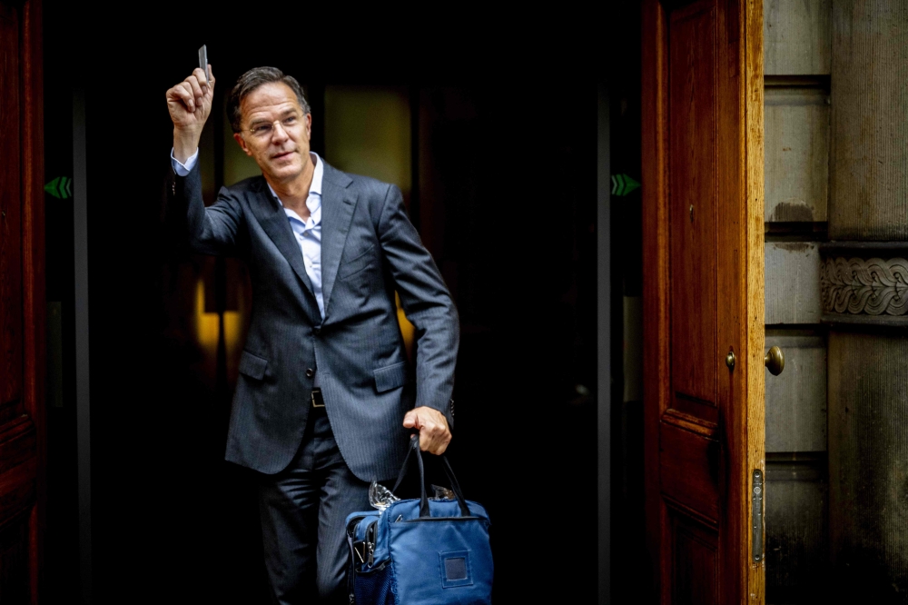 Outgoing Dutch Prime Minister Mark Rutte is set to succeed Jens Stoltenberg as Nato secretary-general. — AFP pic