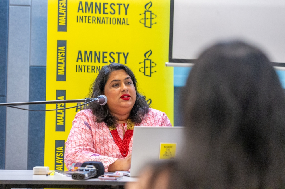 Amnesty International Malaysia executive director Katrina Jorene Maliamauv said the repressive Sedition Act has no place in Malaysia and goes against Prime Minister Datuk Seri Anwar Ibrahim’s administration’s commitments to repeal draconian laws curtailing freedom of speech. — Picture by Raymond Manuel
