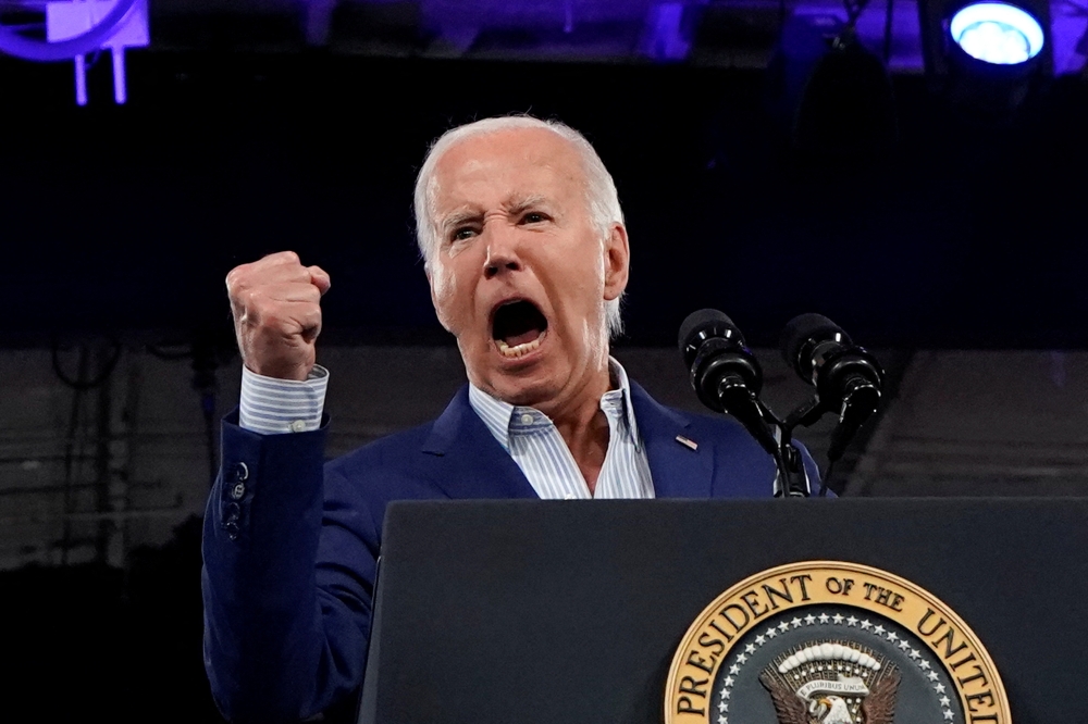 US President Joe Biden speaks during a campaign rally in Raleigh, North Carolina June 28, 2024. — Reuters pic