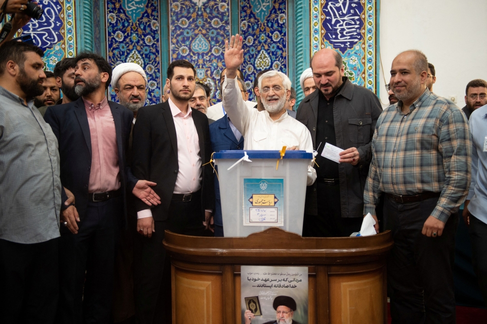 Presidential candidate Saeed Jalili votes at a polling station in a snap presidential election to choose a successor to Ebrahim Raisi following his death in a helicopter crash, in Tehran, Iran June 28, 2024. — Picture by Stringer/Wana(West Asia News Agency) via Reuters