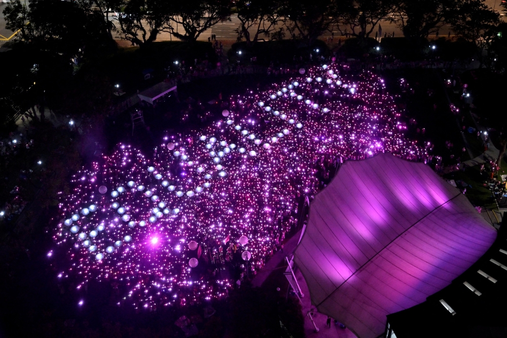 A view of attendees at the pink dot at the Pink Dot rally, in Singapore, June 29, 2024. — Reuters pic