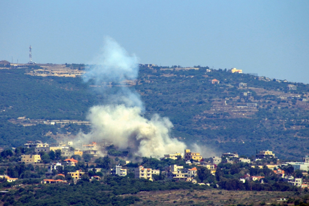 Israeli bombardment in the village of Shihin in southern Lebanon near the border with Israel on June 28, 2024. — AFP pic