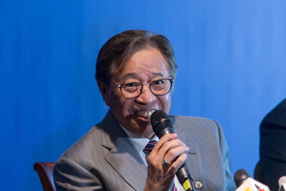 Sarawak Premier Tan Sri Abang Johari Openg speaks during a press conference in Kuala Lumpur on January 30, 2024. — Picture by Firdaus Latif
