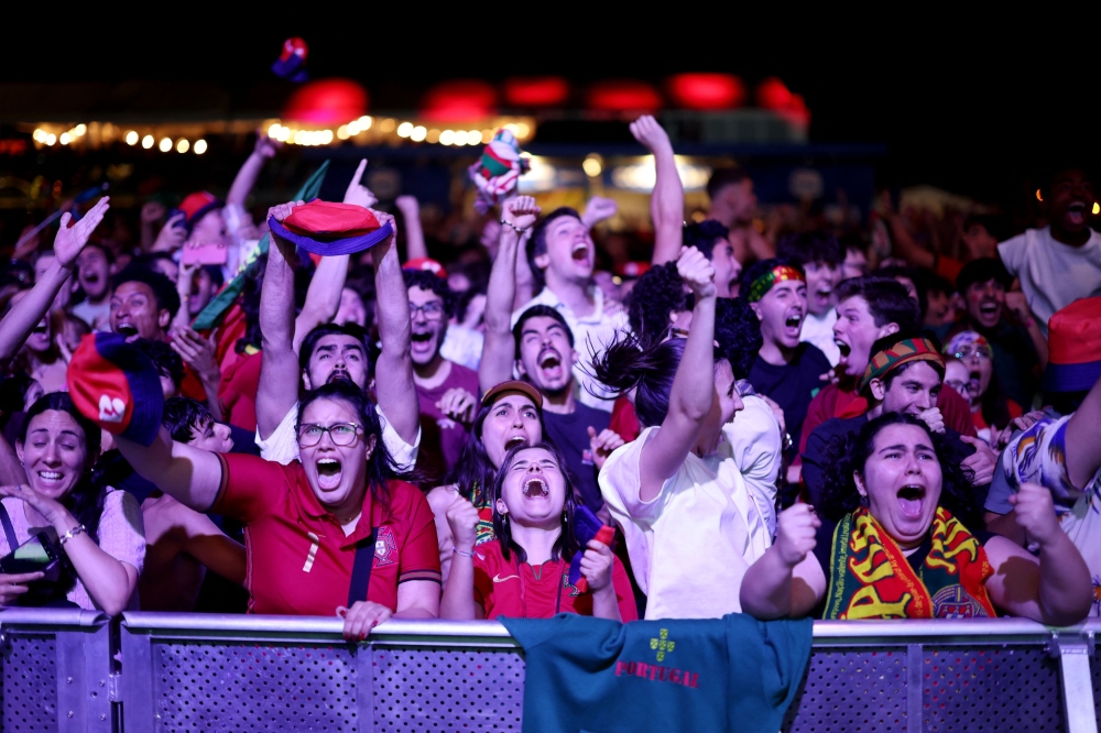 Fans gather for Portugal v Slovenia - Lisbon, Portugal - July 1, 2024 — Reuters pic