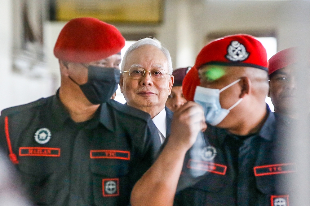Former prime minister Datuk Seri Najib Razak is currently serving his reduced jail sentence of six years from 12 at the Kajang Prison — File picture by Hari Anggara