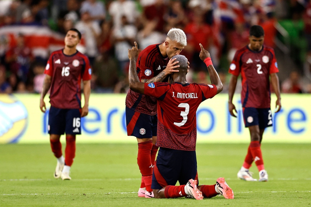 Costa Rica beat Paraguay 2-1 in their final Copa America Group D match yesterday but failed to move into the quarter-finals after finishing third following Brazil’s 1-1 draw with Colombia. — AFP pic
