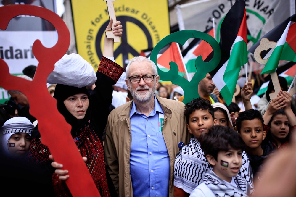 An ardent pro-Palestinian activist, Corbyn said that the people who voted for him were “looking for a government that on the world stage will search for peace, not war, and not allow the terrible conditions to go on in Gaza at the present time.” — AFP pic