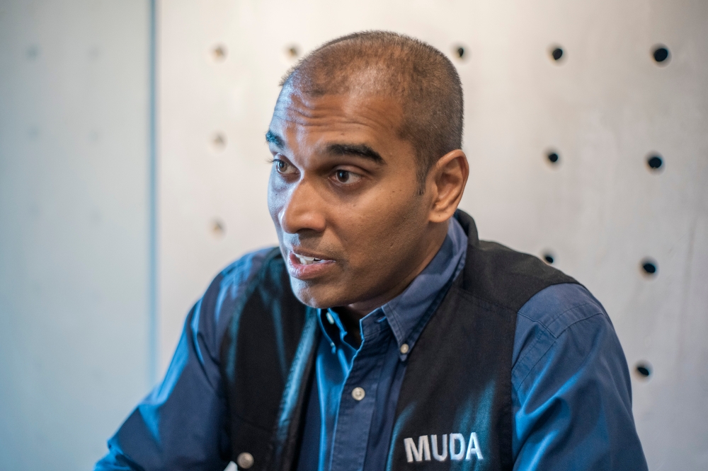 Muda Central Executive Committee Member VKK Raja said that the party strongly opposed the re-proposal of the Petaling Jaya Dispersal (PJD) Link Expressway project. — Picture by Shafwan Zaidon