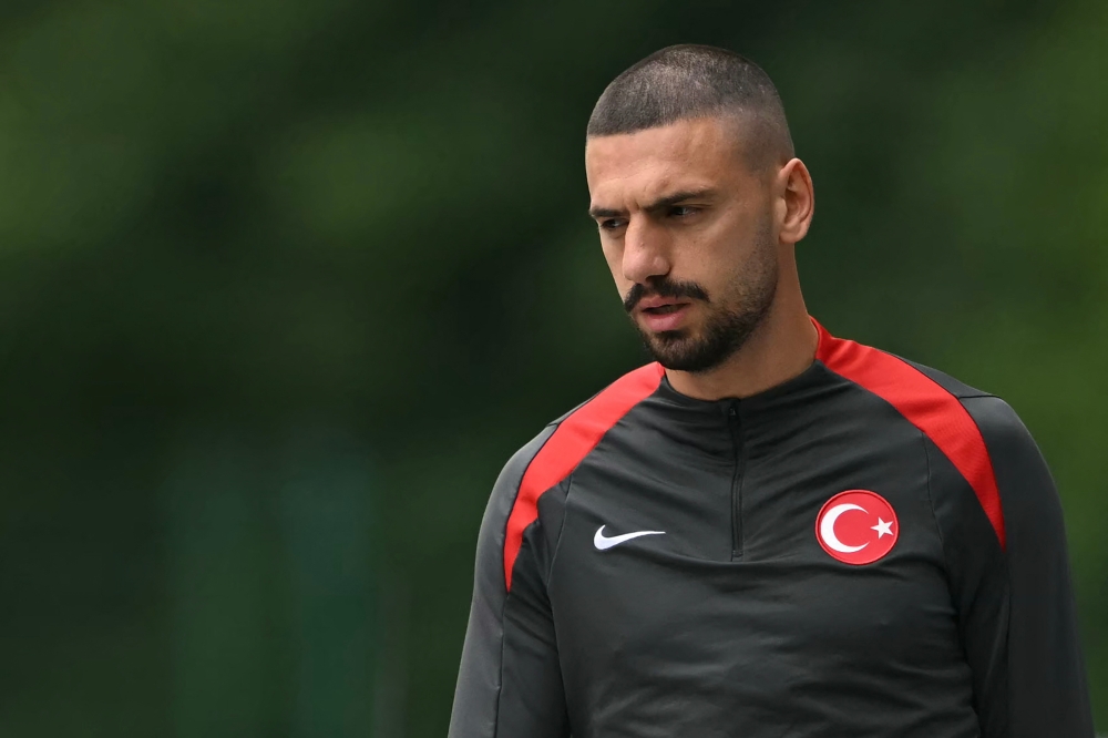 Turkiye defender Merih Demiral arrives for a training session at the team’s base camp in Barsinghausen July 5, 2024, ahead of their Uefa Euro 2024 match against Netherlands. — AFP pic