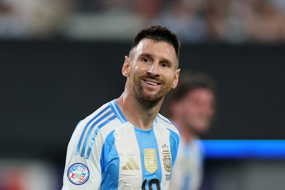 Lionel Messi of Argentina smiles during the CONMEBOL Copa America 2024 semifinal match between Canada and Argentina at MetLife Stadium on July 09, 2024 in East Rutherford, New Jersey. — AFP pic