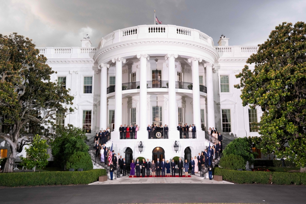 he Heads of State of NATO pose with US President Joe Biden and NATO Secretary General Jens Stoltenberg (C) at a photo op in the South Lawn of the White House before a State dinner at the NATO 75th anniversary summit celebration in Washington, DC, on July 10, 2024. — AFP pic