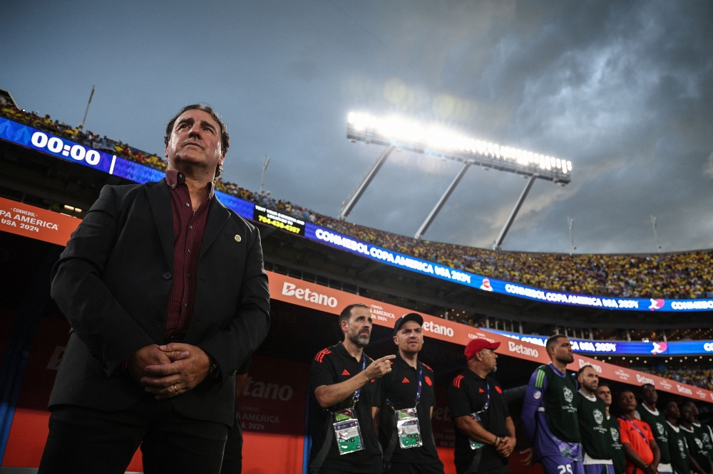 CHARLOTTE, NORTH CAROLINA - JULY 10: Nestor Lorenzo, Head Coach of Colombia gestures during the CONMEBOL Copa America 2024 semifinal match between Uruguay and Colombia at Bank of America Stadium on July 10, 2024 in Charlotte, North Carolina. — AFP pic
