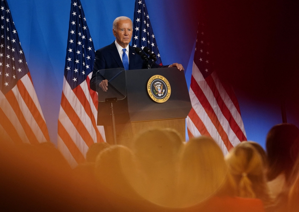 US President Joe Biden said that he supports Israel's right to go after Hamas militant but not its occupying Gaza. — Reuters pic