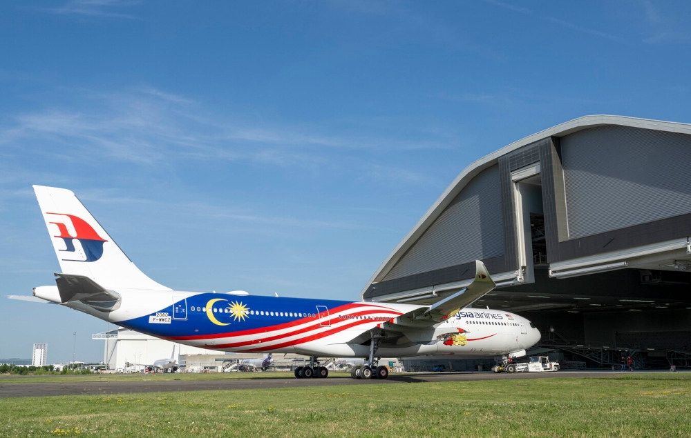 Malaysia Airlines’ debut A330neo with the Jalur Gemilang livery in Toulouse, France, July 12, 2024. — Picture courtesy of Malaysia Airlines Berhad  