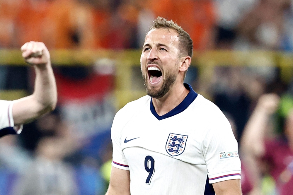 England’s forward #09 Harry Kane celebrates after winning the Uefa Euro 2024 semi-final football match between the Netherlands and England at the BVB Stadion in Dortmund on July 10, 2024. —  AFP pic