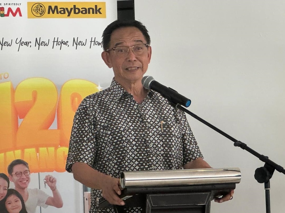 Datuk Seri Abdul Karim Rahman Hamzah delivers his speech at the launch of the ‘Freedom to Own’ campaign July 13, 2024. — The Borneo Post pic 