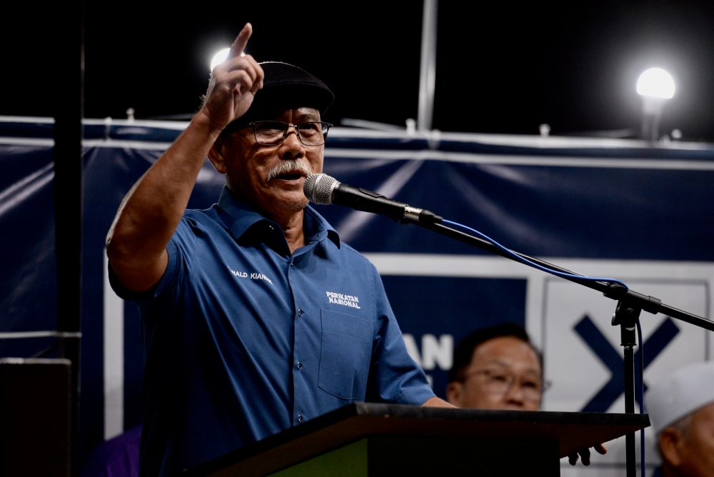 Bersatu vice-president Datuk Seri Ronald Kiandee today said the party will contest in the upcoming Sabah state elections under the Perikatan Nasional banner. — Picture by KE Ooi