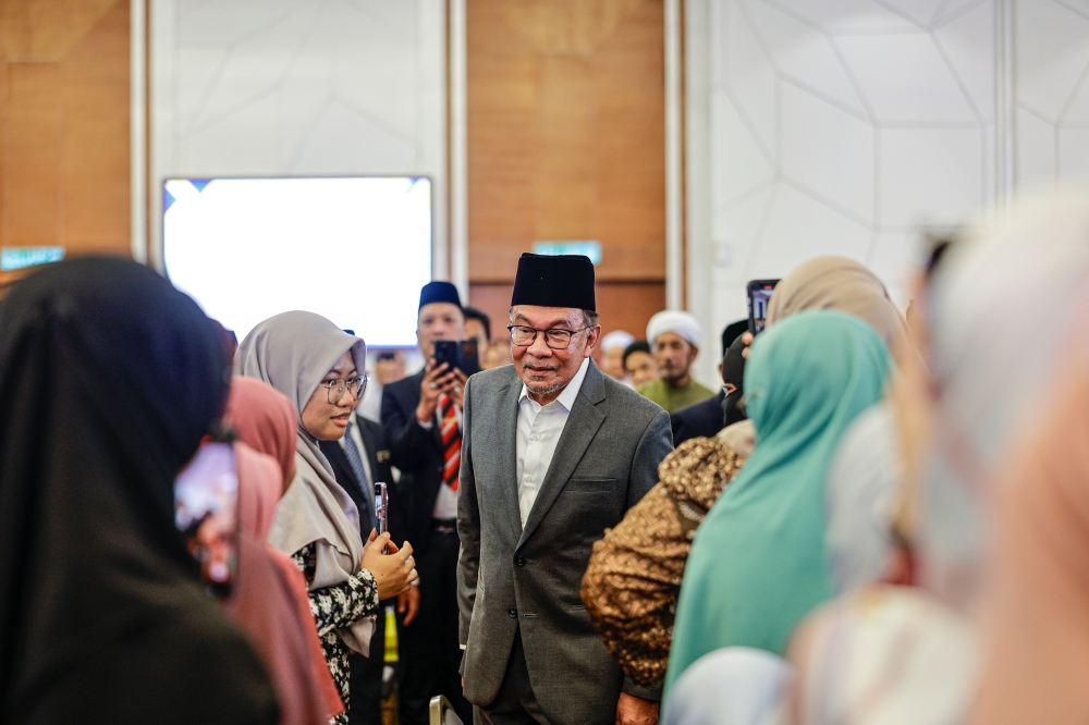 Prime Minister Datuk Seri Anwar Ibrahim at the Convention to Uphold Malaysia’s Syariah Judiciary and Legislation in Putrajaya, July 15, 2024. — Bernama pic 
