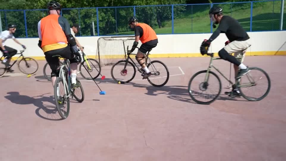 Bike polo is nothing new: the sport was invented in Ireland in the late 19th century, before catching on among a small community of enthusiasts across Europe, Asia and America. — Video screenshot by Reuters