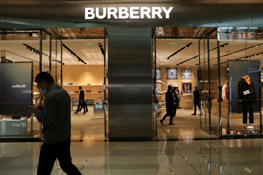 Burberry revenue slid 22 per cent to £458 million (RM27.8 billion) in Burberry’s first quarter, or three months to the end of June. — Reuters file pic