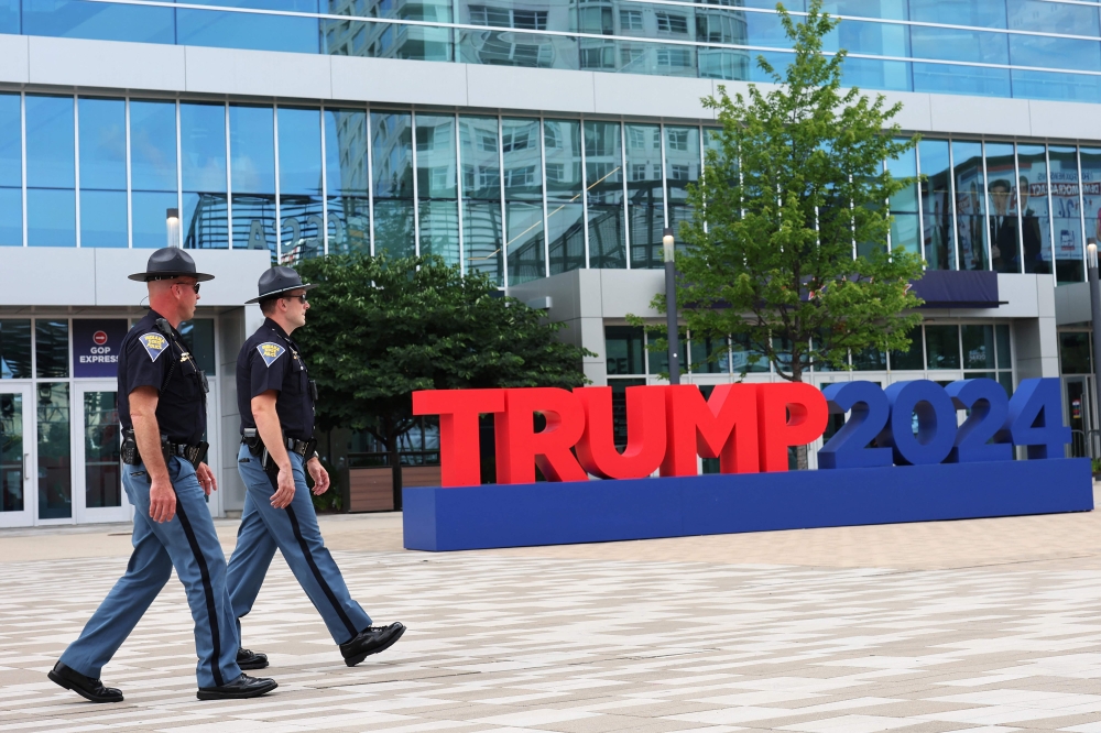 Law enforcement officials began final preparations bfeore Republican presidential candidate Donald Trump is expected to formally receive the  nomination for the 2024 US Presidential election. — AFP pic