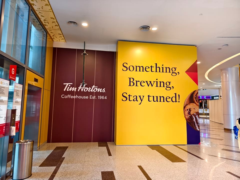 Tim Hortons signage has been spotted at Sunway Velocity mall in Kuala Lumpur. — Picture via Facebook/Azrai Razuan
