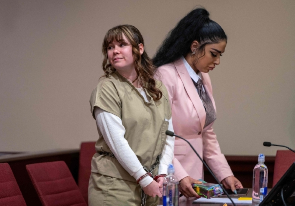 Hannah Gutierrez, the armorer who loaded the gun that killed a cinematographer on the set of the movie, was sentenced to 18 months in prison. — AFP pic