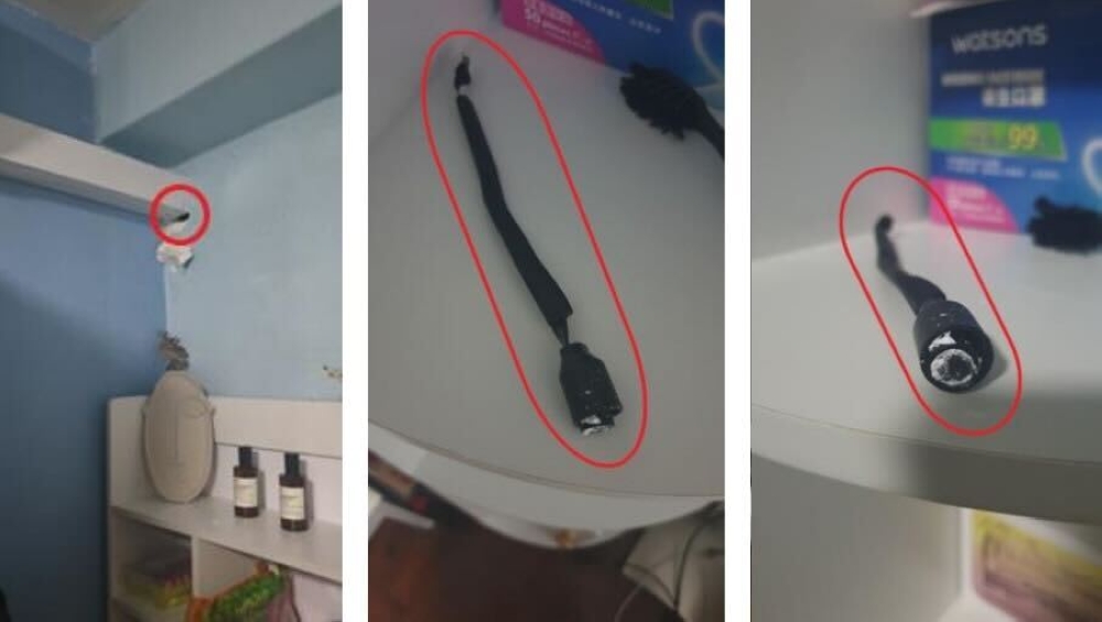 Images of some of the pinhole cameras taken from court documents. — TODAY pic