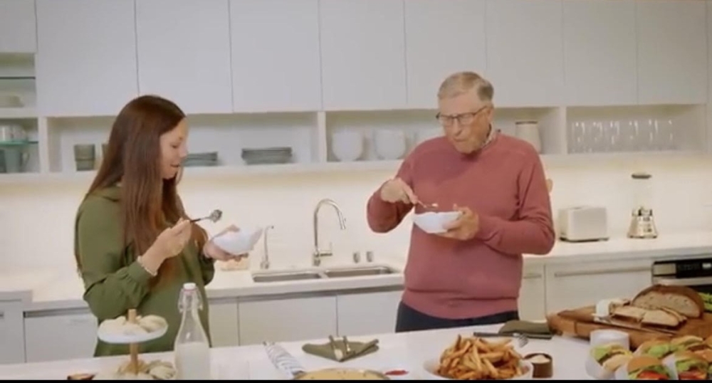 Bill Gates in a Youtube video titled ‘I couldn’t believe that wasn’t butter’. — Screengrab via Youtube/GatesNotes