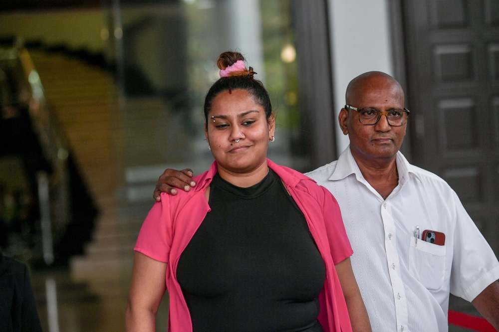 Shalini Periasamy, 35, a TikTok user going by the handle @alphaquinnsha pleaded guilty to using vulgar language on TikTok with the intent to incite anger to disrupt peace and was fined RM100 under Section 14 of the Minor Offences Act 1955. — Picture by Sayuti Zainudin 