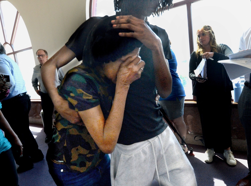 Donna Massey, mother of Sonya Massey, cries as she leaves the courtroom where former Illinois sheriff’s deputy Sean Grayson, who was charged with her murder, was being arraigned at Illinois’ Seventh Judicial Circuit Court in Springfield, Illinois July 18, 2024. — Thomas J. Turney/USA Today Network pic via Reuters