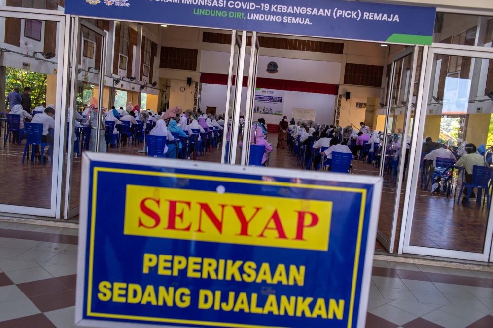 A file photograph shows students sitting for national school examinations in Putrajaya. — Picture by Shafwan Zaidon 