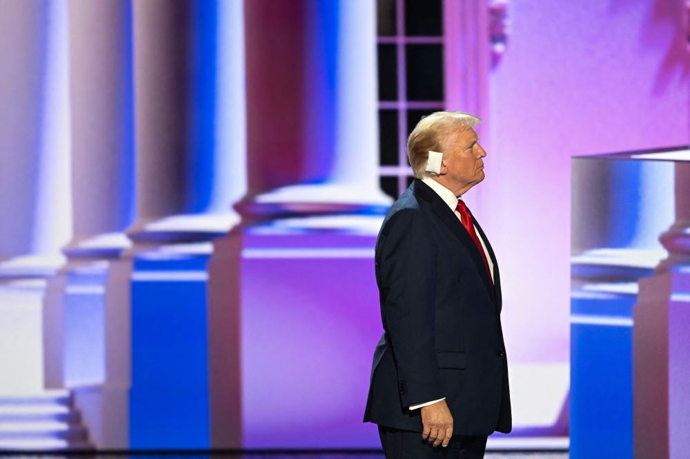 Former US President and 2024 Republican presidential candidate Donald Trump arrives onstage to accept his party's nomination on the last day of the 2024 Republican National Convention at the Fiserv Forum in Milwaukee, Wisconsin July 18, 2024. — AFP pic
