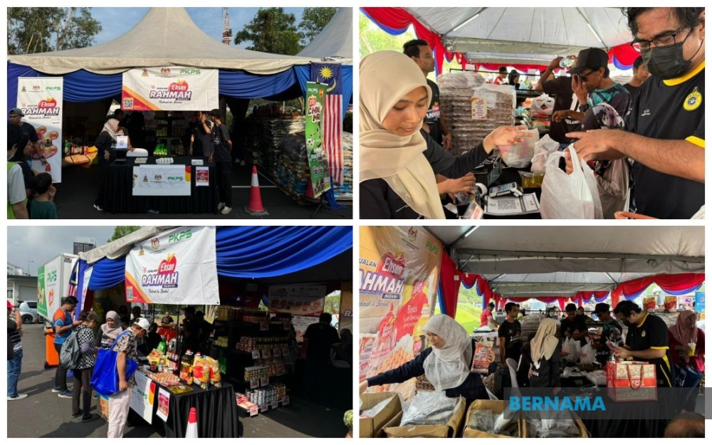 People checking out what’s on offer at the Jualan Ehsan Rahmah programme in conjunction with the National Month and Fly the Jalur Gemilang 2024 launch ceremony in Cyberjaya, Selangor July 21, 2024. — Bernama pic