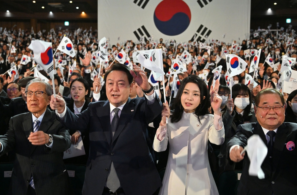 South Korea’s President Yoon Suk-yeol and his wife Kim Keon-hee at an event in Seoul last year. — Reuters pic