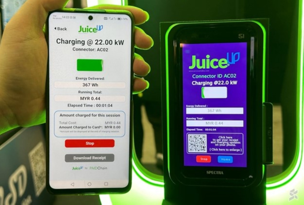 JuiceUp has revealed three CPOs that will integrate their EV chargers with its open payment system. — SoyaCincau pic