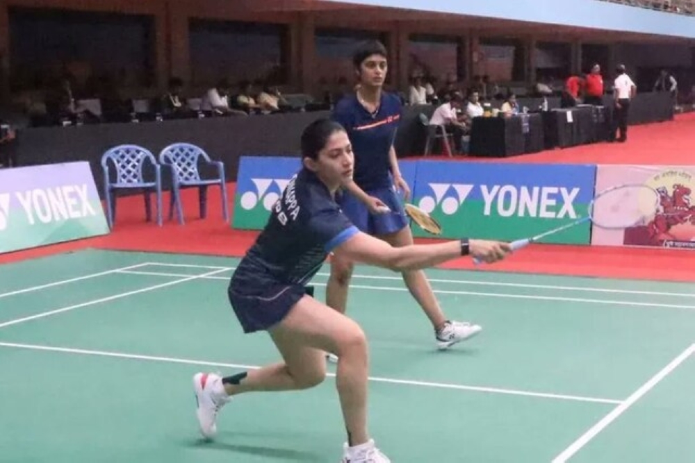 India’s women’s badminton doubles pair Tanisha Crasto (L) and Ashwini Ponnappa (R). —Twitter/BAI)
