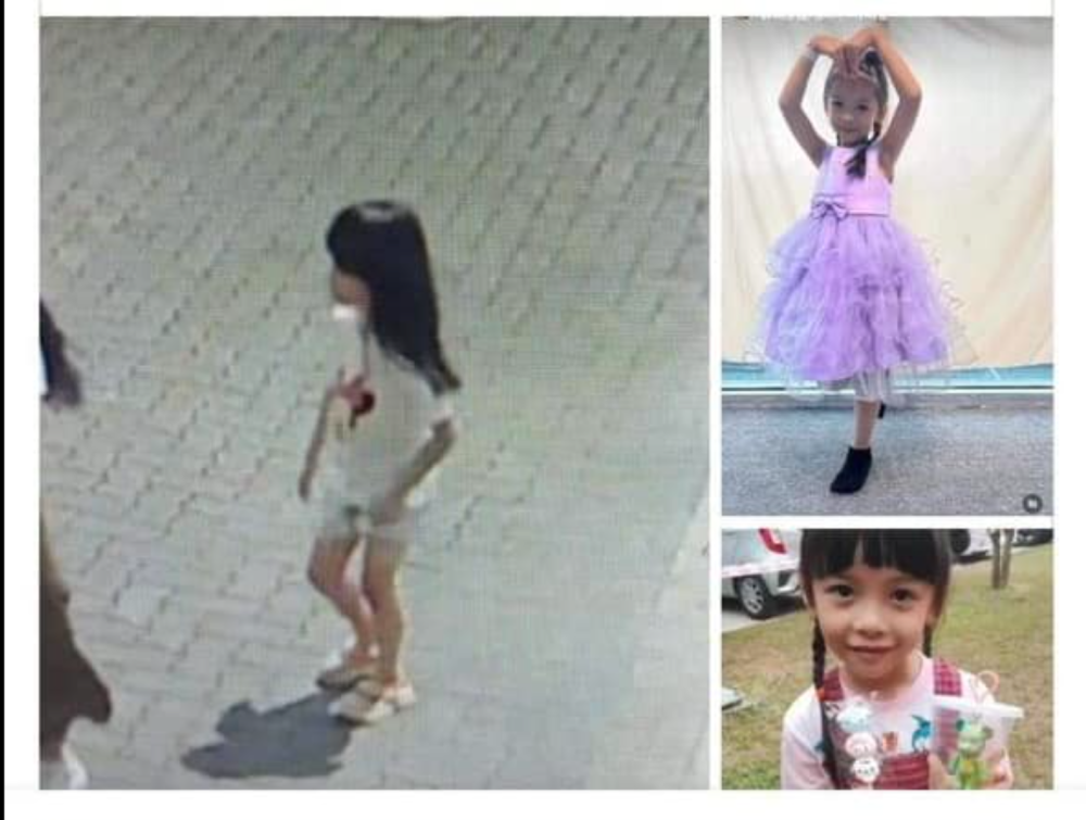 A screenshot of the missing Albertine Leo Jia Hui aged six who was last seen at the Eco Galleria mall in Iskandar Puteri, Johor Baru. — Picture from Facebook/Onn Hafiz Ghazi