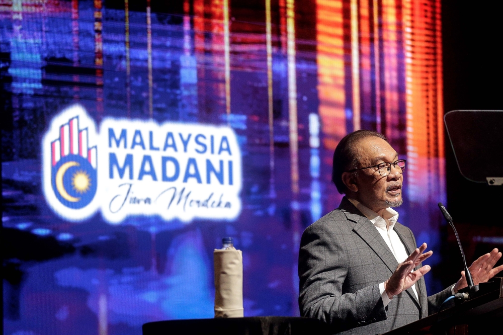 Prime Minister Datuk Seri Anwar Ibrahim said the gradual reduction of Malaysia’s debt is crucial to sustain its development agenda. — Picture by Sayuti Zainudin.