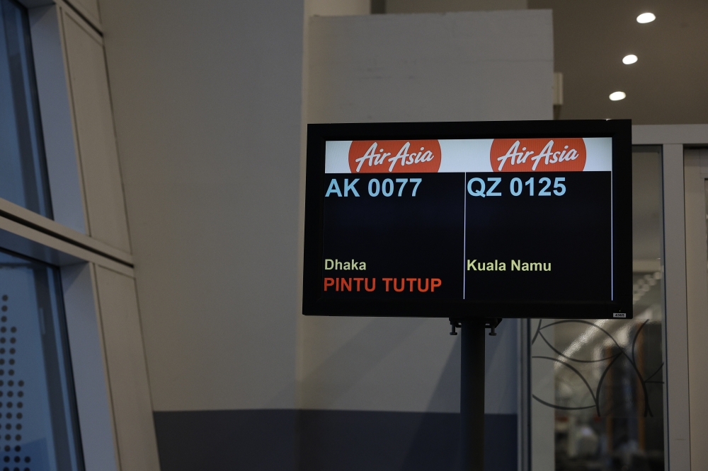 A special flight, directed by Prime Minister Datuk Seri Anwar Ibrahim, to bring back Malaysians from Bangladesh due to rising tensions in the country departed at 7.30am this morning from Kuala Lumpur International Airport Terminal 2. — Bernama pic 